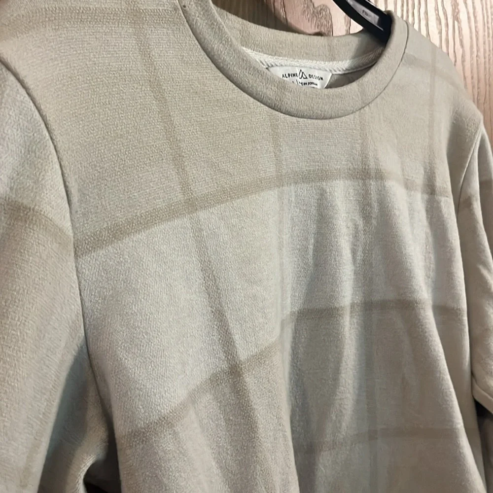 Alpine Design Relaxed‎ Fit Crewneck Tan & Cream Sweater Large